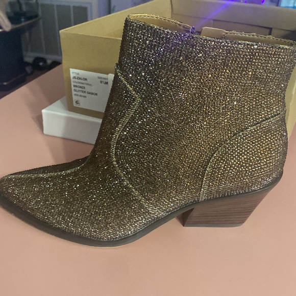 Brand new Jessica Simpson bronze, glitter ankle boots - Picture 4 of 6